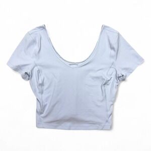 Lululemon‎ Athletica Light Blue Align Crop Top V Neck Size XL